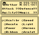 FFLIII Equip Menu
