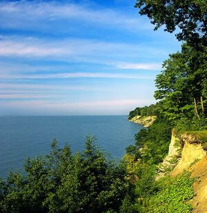 Lake Erie bluffs, Land's End, David M. Roderick Wildlife Reserve, Erie County.
