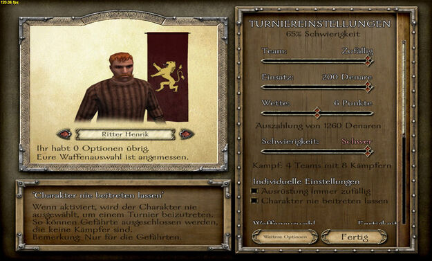 Turniereinstellungen