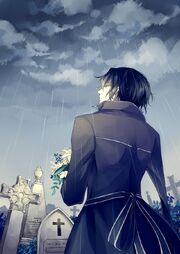 Hans at grave