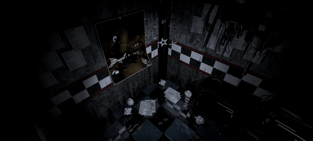 Archivo:FNaF - West Hall (Freddy distorsionado).png