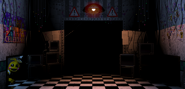 File:ToyChicaPeekingOutOfLeftVent.png