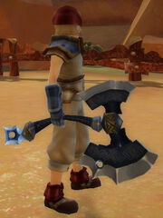 Warrior’s Warlord Axe of Cleaving held