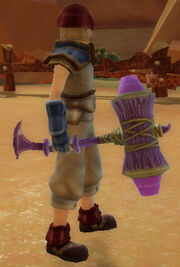Warrior’s Battle Hammer of Whirlwind held