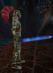 Faintly Glowing Blue Flair Shard held