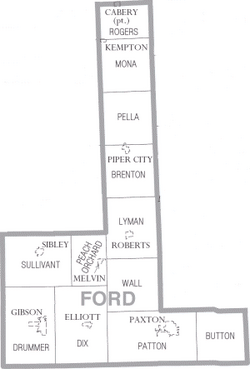 Map of Ford County Illinois