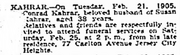 Kahrar-Conrad 1905 death