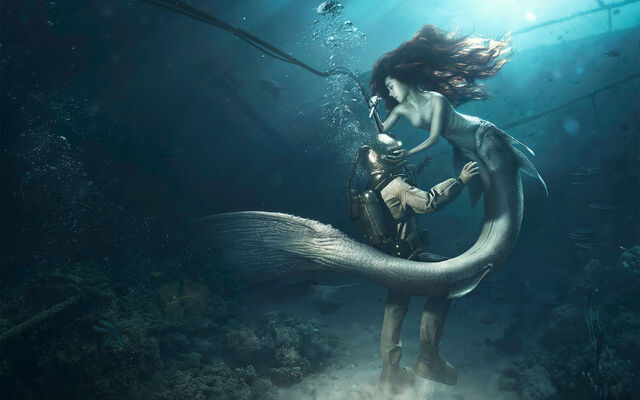 Arquivo:Diver and the mermaid-wide.jpg