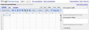 Google spreadsheet screenshot
