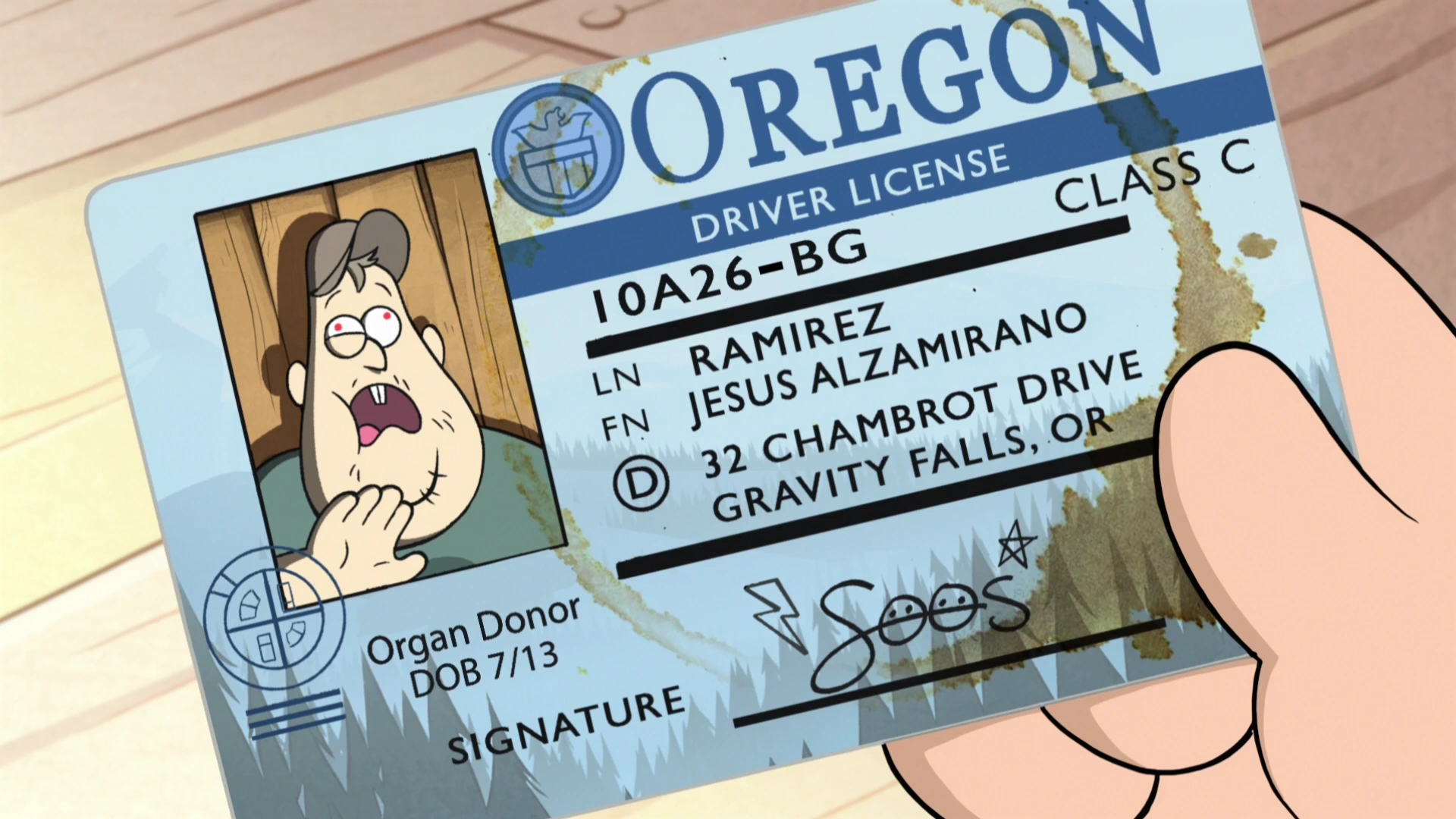 Image S2e8 soos id.png Gravity Falls Wiki FANDOM powered by Wikia