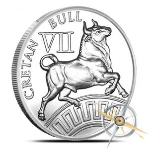 Cretan bull silver round