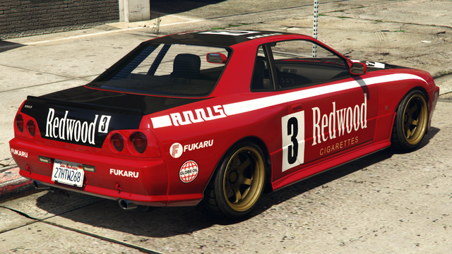 File:ElegyRetroCustom-RedwoodRacingLivery-GTAO-rear.png