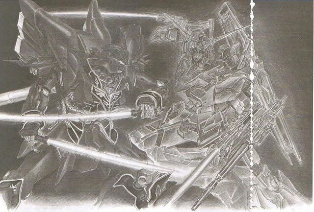 File:Gundam Unicorn Novel RX-0 Unicorn Gundam vs MSN-06S Sinanju.jpg