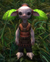 Oggy wearing Taro Leaves
