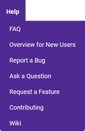 Help menu