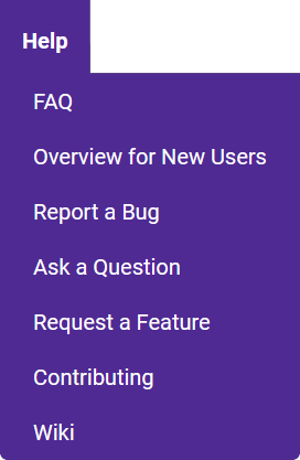 Help menu