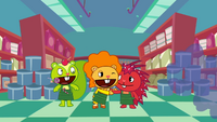 Disco Bear flirting with Flaky