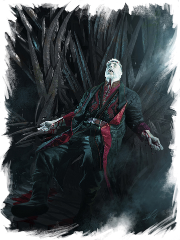 Archivo:The Death of Maegor Targaryen by Michael Komarck©.png