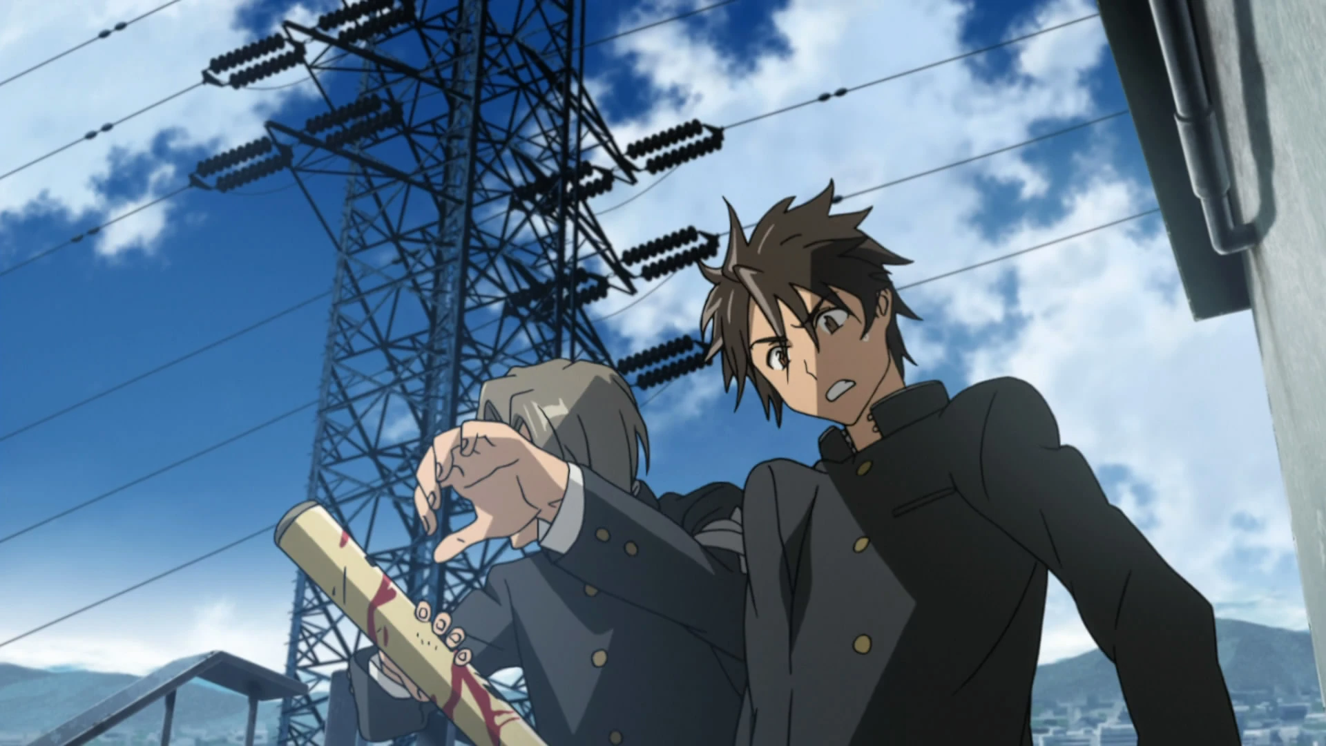 Image Hisashi pushes Takashi aside.jpg Highschool of the Dead Wiki