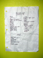 Grocery List found in the East Village