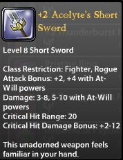 2 Acolyte's Short Sword