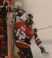 Mike Fisher throws check May 29 2006