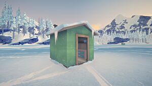 Fishing hut outside