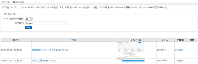ファイル:ユーザーがアップロードしたファイル一覧画面.png