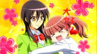 Sakura hugs Misaki