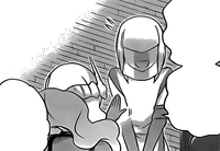 Nora greets guard