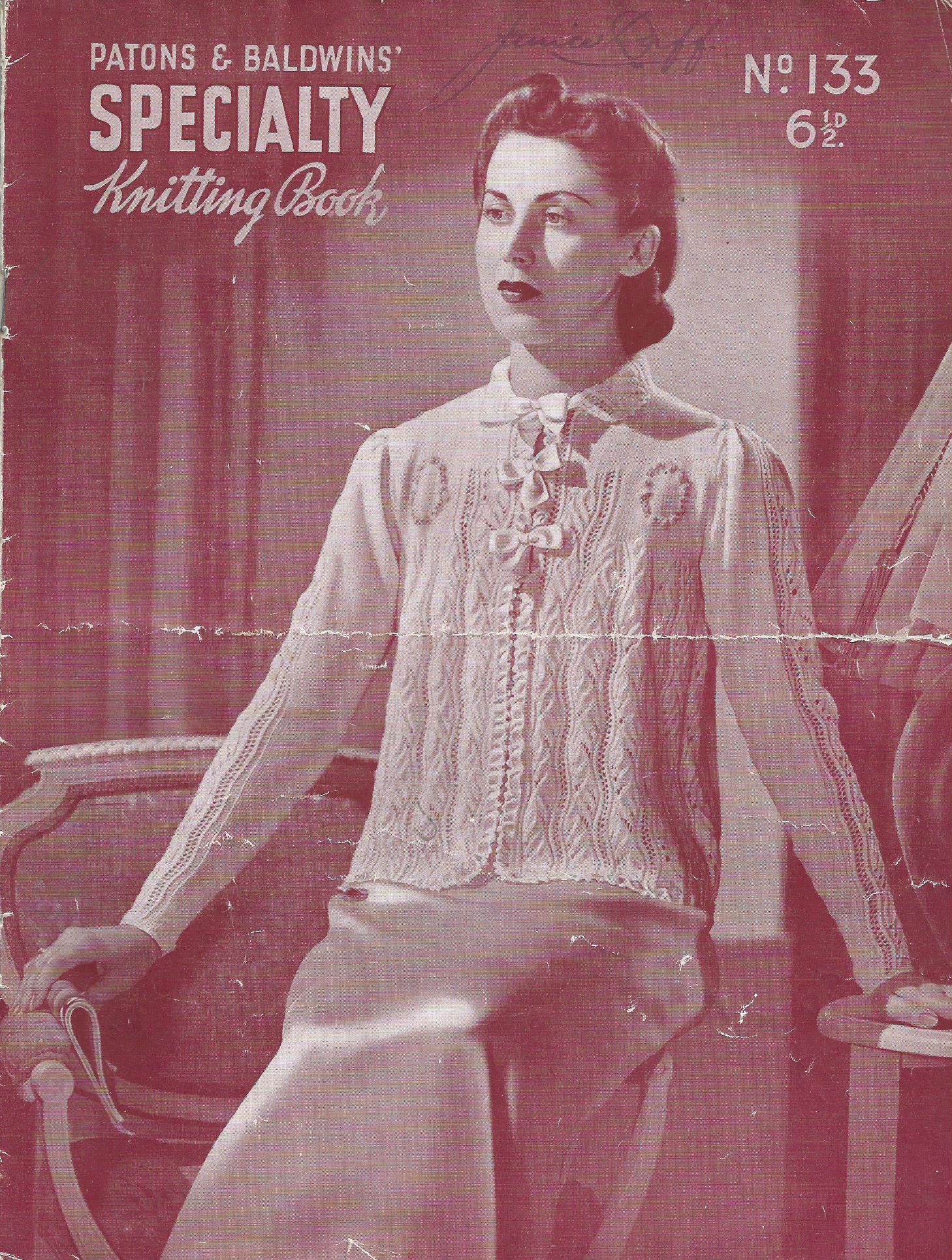 Patons and Baldwins Specialty Knitting Book No.133 Knitting and Croche...