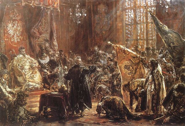 Plik:Carowie Szujscy na sejmie warszawskim Jan Matejko 18 century.jpeg