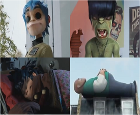 The four Gorillaz members in Do Ya Thing