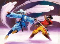 Kurohito and Hochiu dueling