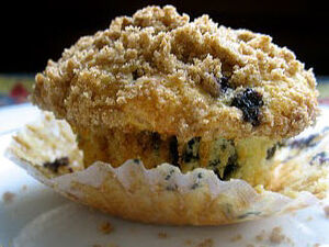 Blueberry Streusel Soy Muffins
