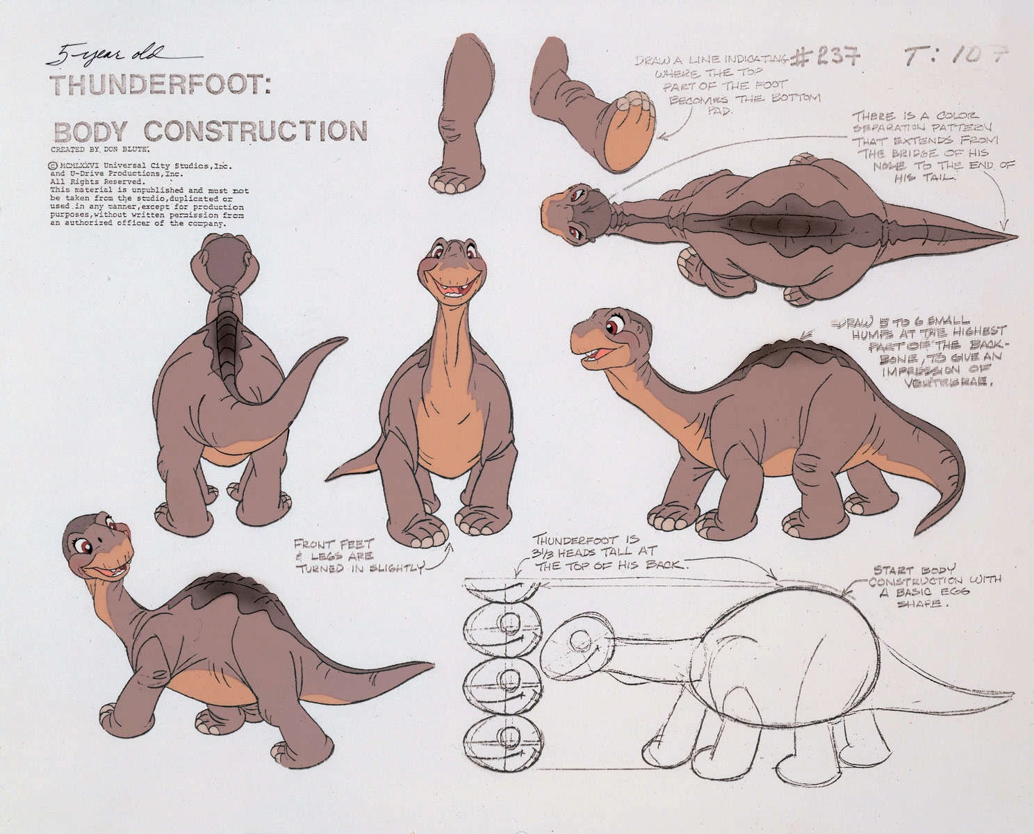 Image - Littlefoot model sheet.jpg  Land Before Time Wiki 