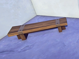 Wooden Bench prop placed