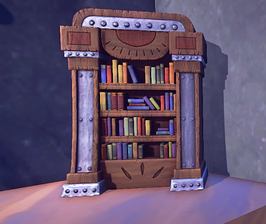 Rustic Bookcase prop placed