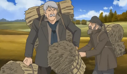 Valjean Carries Hay Bales
