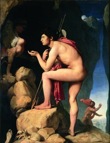 Fichier:1311024-Ingres Œdipe explique lénigme du Sphinx-1-.jpg