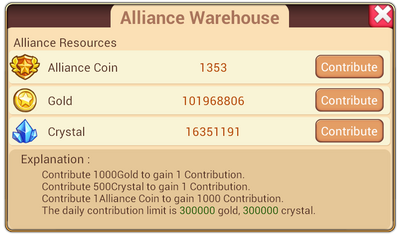 Alliance contribution screen 2016