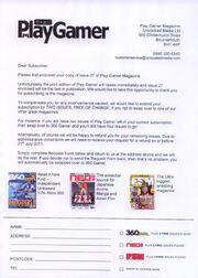 PlayGamer Cancelled Letter