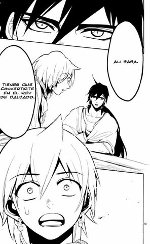 Archivo:Sinbad le dice a Alibaba que debe convertirse en Rey de Balbadd..jpg