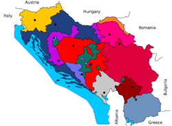 Yugoslavia durning war base map