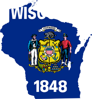 Wisconsin flag map