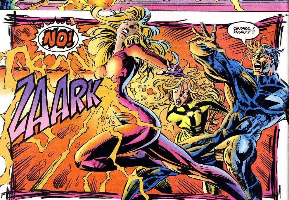 Image Crystalia Amaquelin (Earth616) and Quicksilver saved by the