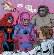 Frightful Four (Earth-616) Medusa, Wizard, Blastaar, and Bentley-23 from FF Vol 2 5
