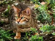 Bengal-Katze-Beet-Rasen