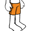 Bumper boat shorts, orange