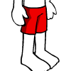 Bumper boat shorts, red
